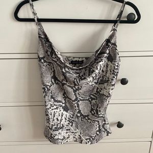 Snakeskin Cowl Neck Top